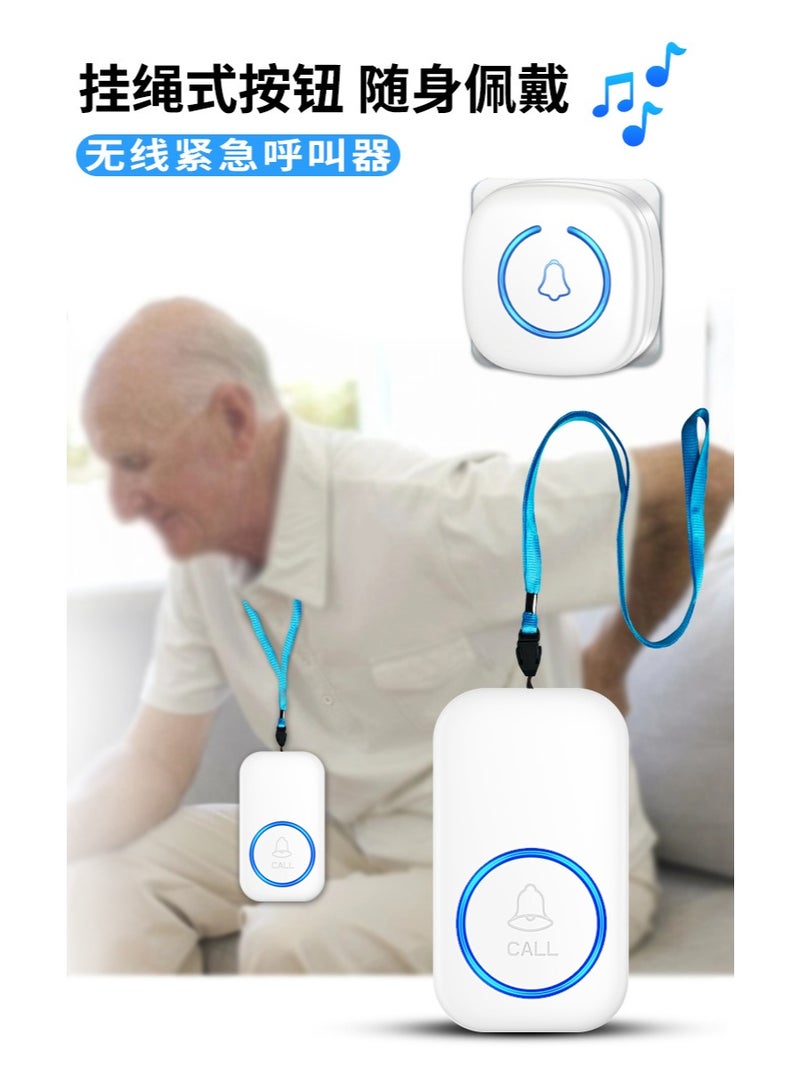 Mordely Wireless Panic Button Alert System with Remote Control for Elderly, Disabled & Handicapped – 220V Doorbell Receiver, Large Easy-Press Button, Room-to-Room Emergency Call Assistance - Image 2